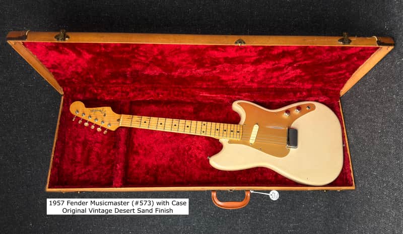 1957 Fender Musicmaster (#573) with Case Original Desert Sand Vintage Finish