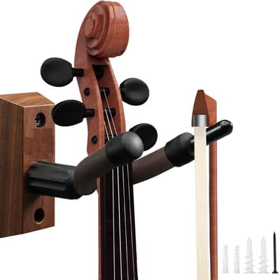 Vaguelly Flute & Clarinet Wall Mount Hanger - Metal Instrument Display Stand For Home & Studio