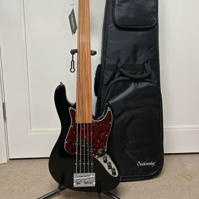 Sadowsky MetroExpress Hybrid P/J Bass 5-String FRETLESS with Pau Ferro Fretboard - Solid Black image 1