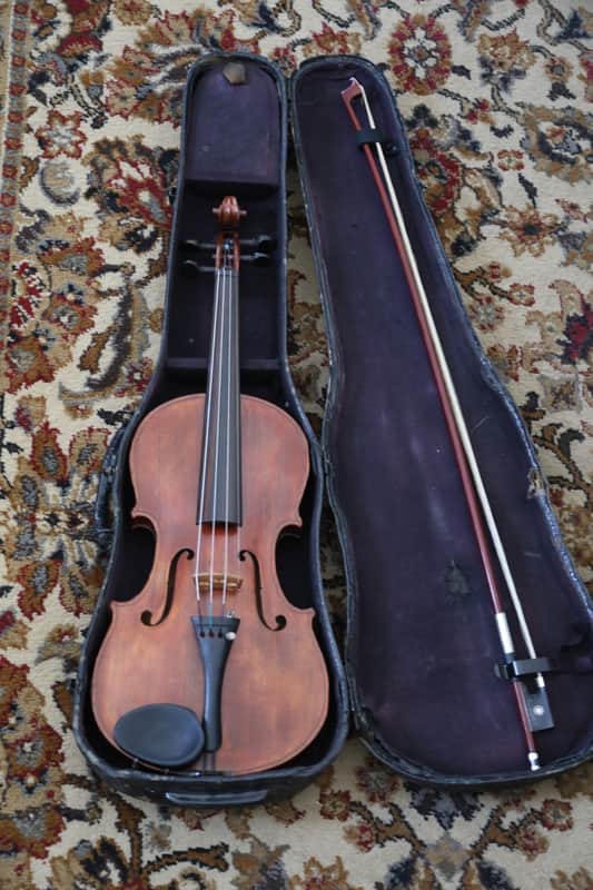 Vintage Violin with Case and Bow Full Sized