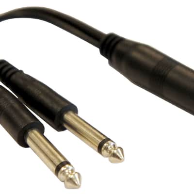 1/4" Inch Mono TS Female to 2 x 1/4 Inch Male Mono TS Y Splitter Cable image 2