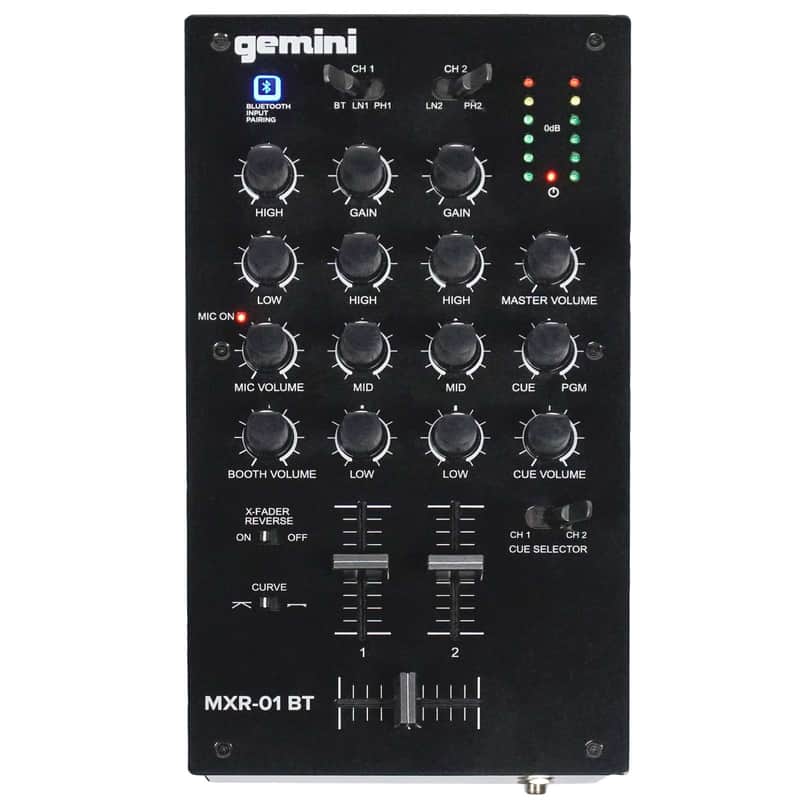 Gemini MXR-01BT 2-Channel 3-Band EQ Professional DJ Mixer w Bluetooth image 1