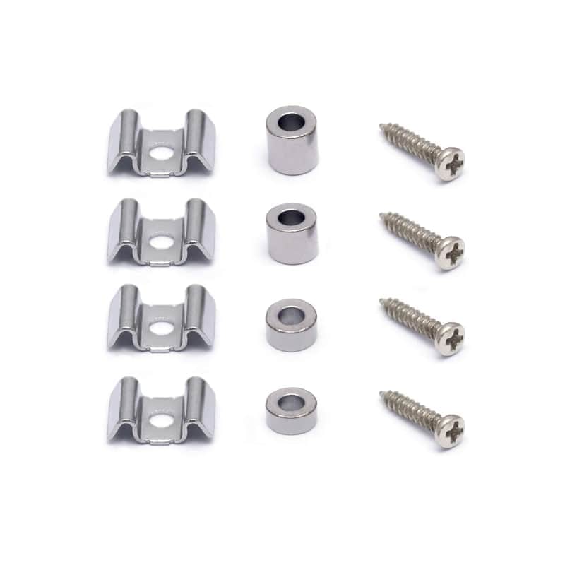 Guitar String Trees String Retainer Guides Compatible With Strat Tele Style Electric Guitar Bass Parts Replacement Pack Of 4Pcs With Mounting Screws Chrome. image 1