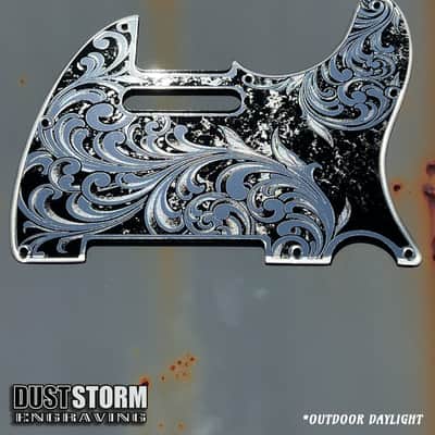 Telecaster 8 Hole Pickguard Acrylic Silver Mirror Guitar Scratch Plate for Fender American/Mexican Standard Tele Cut for Modern Style Parts image 1