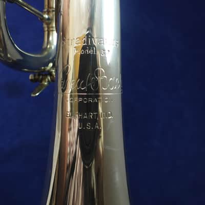 Bach Stradivarius Early Elkhart model 37 Bb trumpet 1968 Silver image 5