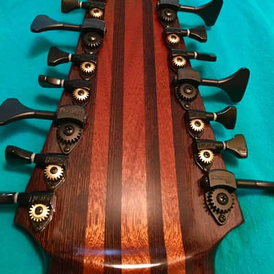 Prat Basses GODZILLA C3-WTF-24 24 string Bass (8x3) Trans Dark Emerald Green + Axe Handler Arc Stand image 3