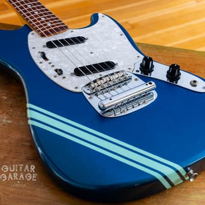 2002 Fender Japan Mustang MG69 Competition Blue "Teen Spirit" offset guitar - cool CIJ! image 9