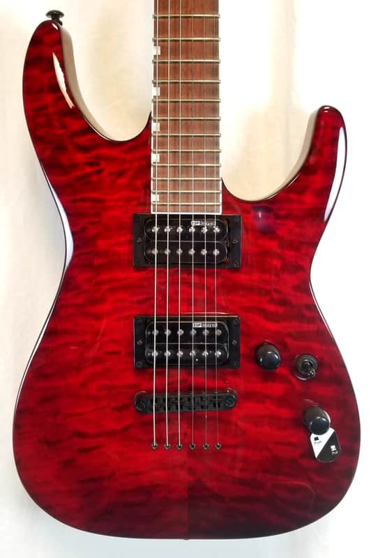 ESP LTD MH-200 Electric Guitar, Quilted Maple Top, Mahogany Body, See Thru Black Cherry Finish image 1