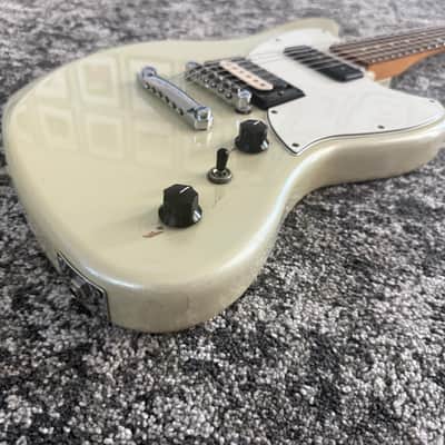 Fender Alternate Reality Powercaster 2018 White Opal Pau Ferro Fretboard Guitar image 3