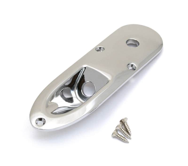 JP-CST-C Chrome Custom Strat® Style Metal Jack Plate/Control Plate image 1