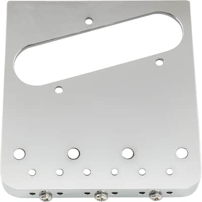 54mm(2-1/8 inch) Vintage Full Solid Aluminum Plate Guitar Telecaster Bridge with Compensated Brass 3-Saddle for Tele Style Electric Guitar Replacement, Chrome image 6