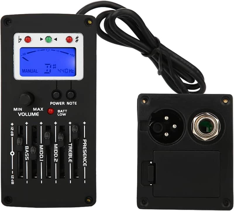5Band Equalizer Pickup Guitar Preamp, Electric Guitar Pickup Tuner with Lcd Display for Guitar Volume Control image 1
