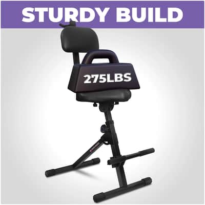 Professional Adjustable Musician Stool with Backrest – Guitar, Piano & Drum Throne Chair image 5