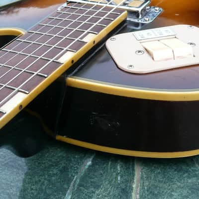 Teisco EP-8 1960's 2 Tone Sunburst Hollow Body Guitar image 12
