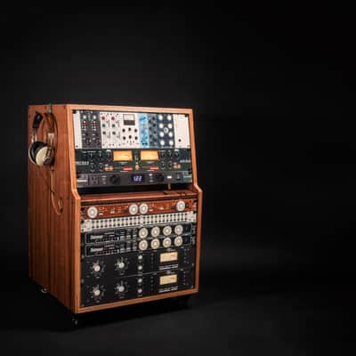 COMRADE 14u sidecar audio rack - Walnut hardwood - home recording - 10u 20u image 2