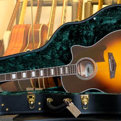 D'Angelico Premier Gramercy Cutaway Deluxe HSC Abalone MOP Bone Ebony Vintage Sunburst Mint Extras image 1