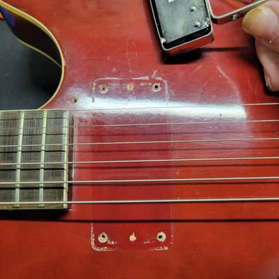 Harmony Rocket H53 1959-1965 with Bigsby with Floating Jazz Pickup - Nickel - Red image 23