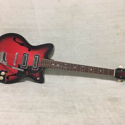 Teisco Kingston Kawai Rare Offset Hollowbody Electric Guitar 1960's Japan Redburst image 2