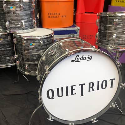 Quiet Riot - Frankie Banali's 1970s Ludwig Black Oyster 14/16/18/26 "Bonham" "Ringo" (#19) AUTHENTICATED image 3