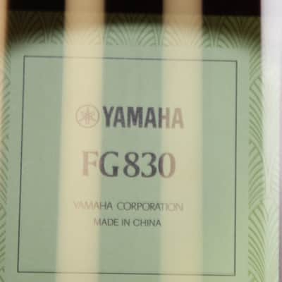 Brand New Yamaha FG830 Dreadnought Acoustic Guitar with Gig Bag - Tobacco Sunburst image 6