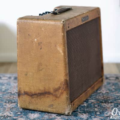 Tweed 1960 Fender Deluxe 5E3 Narrow Panel Amplifier with cover & original transformers image 7