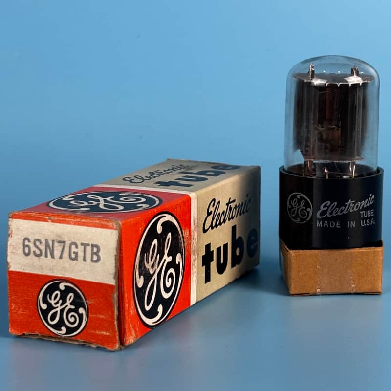 1958 General Electric 6SN7GT vintage Grey Plated Vacuum Tube! Tests Good! T576 image 1