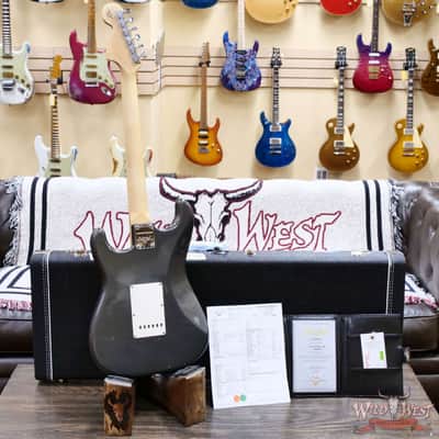 Fender Custom Shop Limited Edition 1968 Stratocaster Maple Neck Journeyman Relic Aged Charcoal Frost Metallic 7.95 lbs image 10