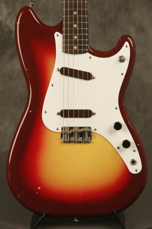 original 1962 Fender Duo-Sonic SLAB BOARD Shaded Sunburst/Maroonburst HANG TAG!