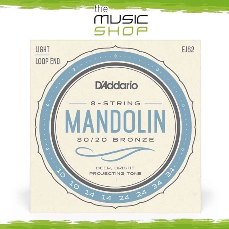 D'Addario 10-34 Light 80/20 Bronze 8 String Mandolin Strings - EJ62 image 1