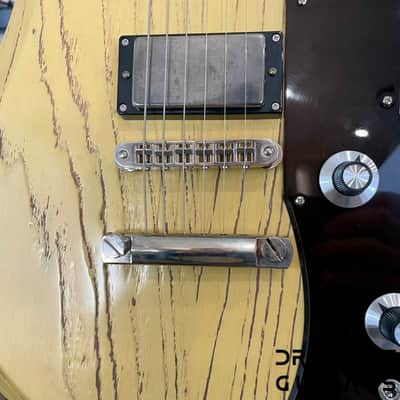 Dunable USA Custom Shop Yeti Electric Guitar w/ Case-Cream w/ Pore Fill image 7