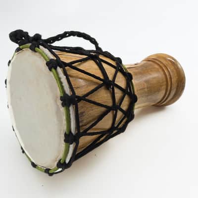 Zaza Percussion Beginner Rope-Tuned Djembe Drum – Natural Wood Finish, 3 Size Options-22" height × 12" head image 4