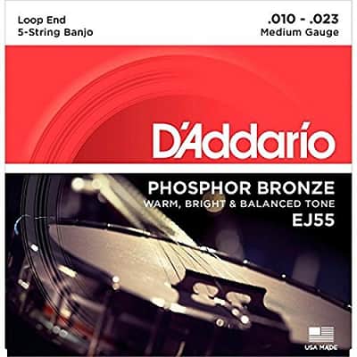 D'Addario EJ55 Phosphor Bronze 5-String Banjo Stri image 1