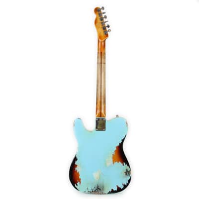 1992 Fender MIM Telecaster Customized by East Gloves Guitars in Relic Daphne Blue Finish image 4