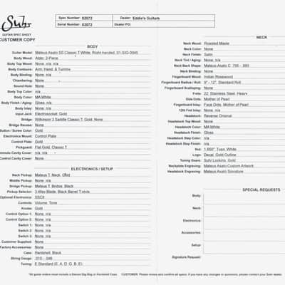 Suhr Mateus Asato Signature Classic T - MA White #82072 image 16