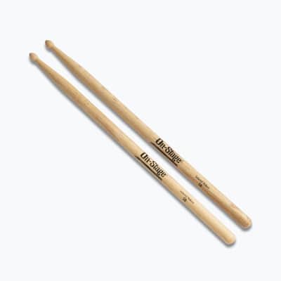 On-Stage HW5B Hickory Drumsticks (5B, Wood Tip) – Make Some Thunder - 1 pair image 3