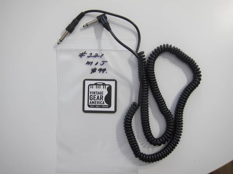 Teisco Del Rey Curly or Coil Cord Guitar Cable MIJ Authentic Vintage Accessory Case Candy Circa-1960s-1970s-Black image 1