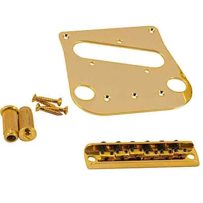 Bigsby B5 + WD Conversion Kit: Bridge 6 Threaded Saddles + Pickup Plate Gold image 4