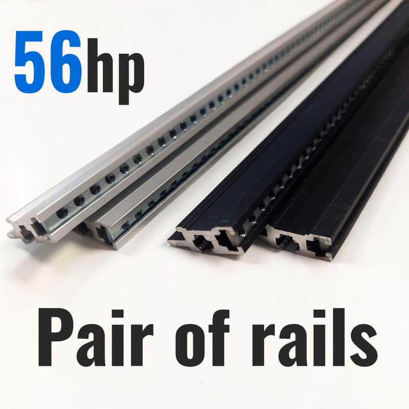 2 x 56hp Eurorack Rails with Threaded Strips (Pair of rails) image 1