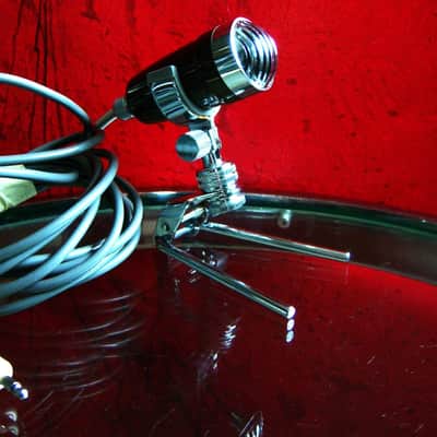 Vintage 1960's Aiwa DM-14 dynamic harp microphone High Z w accessories Calrad Lafayette Olson Shield image 3
