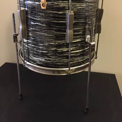 1966 Ludwig Black Oyster Pearl Club Date Drum Kit - w/matching Snare Drum RINGO! image 12