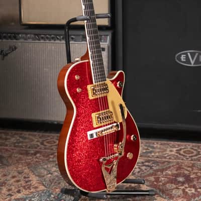 Gretsch G6129TG-59VS Limited Edition Sparkle Jet with String-Thru Bigsby - Red Sparkle with Hardshell Case image 17