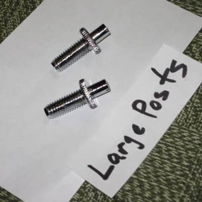 lightly used Epiphone B-2 metric ABR-1 vintage style bridge, wired,  CHROME, large posts mounting pieces (NO anchors) 1990s/2000s (for some import guitars that use this style bridge) will NOT fit on Gibson - mounting holes are too big image 24