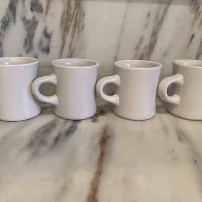 Fender Vintage Fender Ceramic "Diner" Coffee Mugs – Set of 4 – Genuine Fender Since 1946 1990's - White with Fender Logo image 2