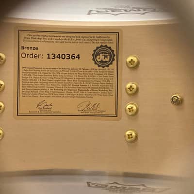 DW - 5x14" True Cast Bronze Snare Drum, New in Case, #069 2010's image 4