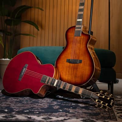 Cort Modern Burst Concert Venetian Cutaway Tobacco Sunburst Bevel Acoustic Guitar Fishman image 12