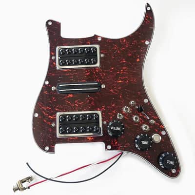 HSH Guitar Strat Style Red Tortoise Shell Loaded Prewired Pickguard, Multi Switches Wiring, Large Pole Pickups image 2