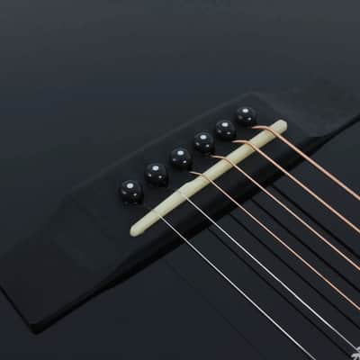 Swing Hybrid-Black All Solid Electric Acoustic Slim Guitar Piezo Magnetic Pickup image 7
