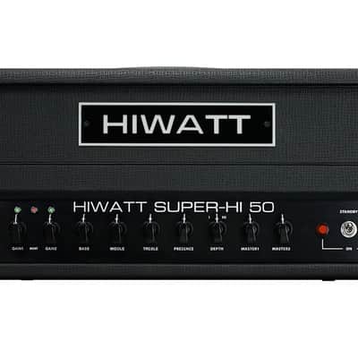Hiwatt Super-HI 50 Head 2-Channel Electric Guitar Amplifier, 50 Watts, Black image 1