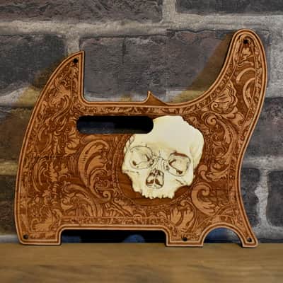 Custom Laser-Engraved Cherrywood Pickguard for Fender Telecaster – Unique Artwork image 1