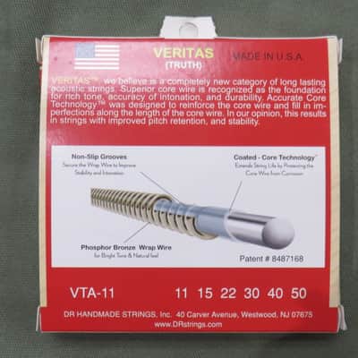 DR VTA-11 Veritas Phosphor Bronze Acoustic Guitar Strings - Custom Light (11-50) image 5